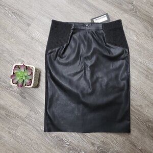 Vero Moda Vegan Leather Mini Skirt Black Sz S New With Tags